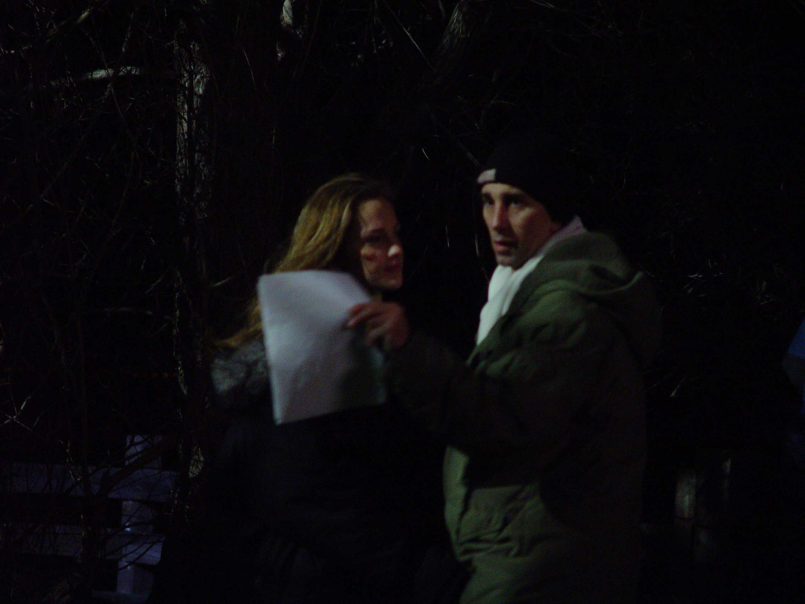 Writer/Director Robert Mann and actress Minka Kelly on set of 2006 film, The Pumpkin Karver