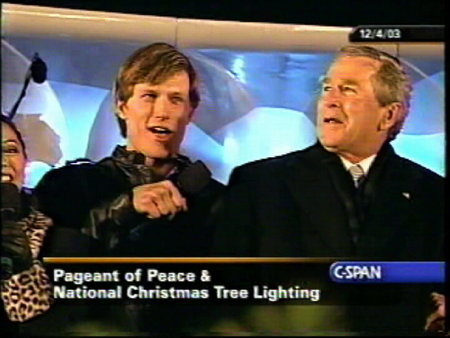 P.J. Griffith and President George W. Bush- National Christmas Tree Lighting with the cast of MAMMA MIA!
