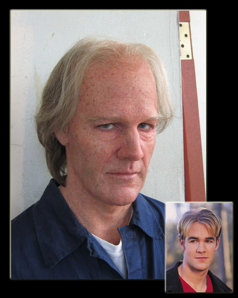 Age makeup on James Van Der Beek from Stolen. Appliances provided by W.M. Creations