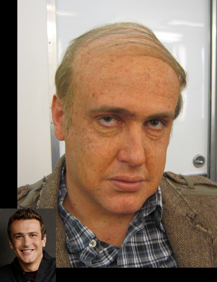 Age makeup on Jason Segel from How I Met Your Mother