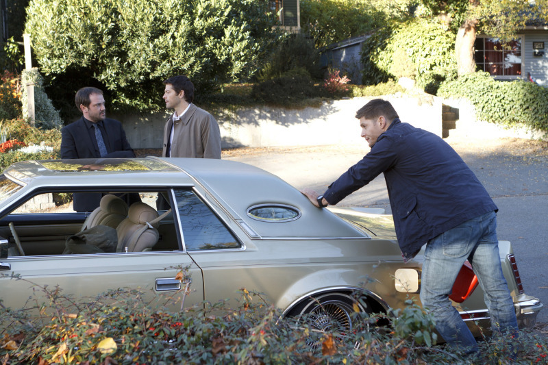 Still of Jensen Ackles, Misha Collins, Michael Courtney and Mark Sheppard in Supernatural (2005)