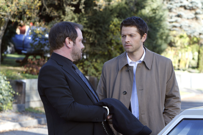 Still of Misha Collins, Michael Courtney and Mark Sheppard in Supernatural (2005)