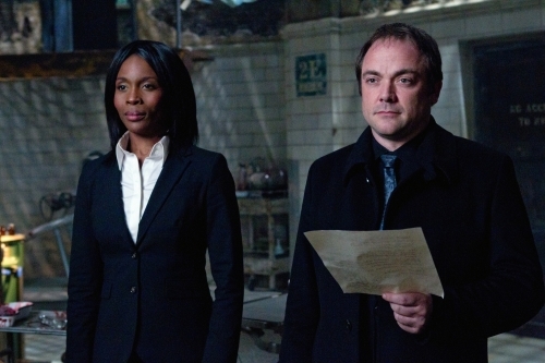 Still of Lanette Ware and Mark Sheppard in Supernatural (2005)