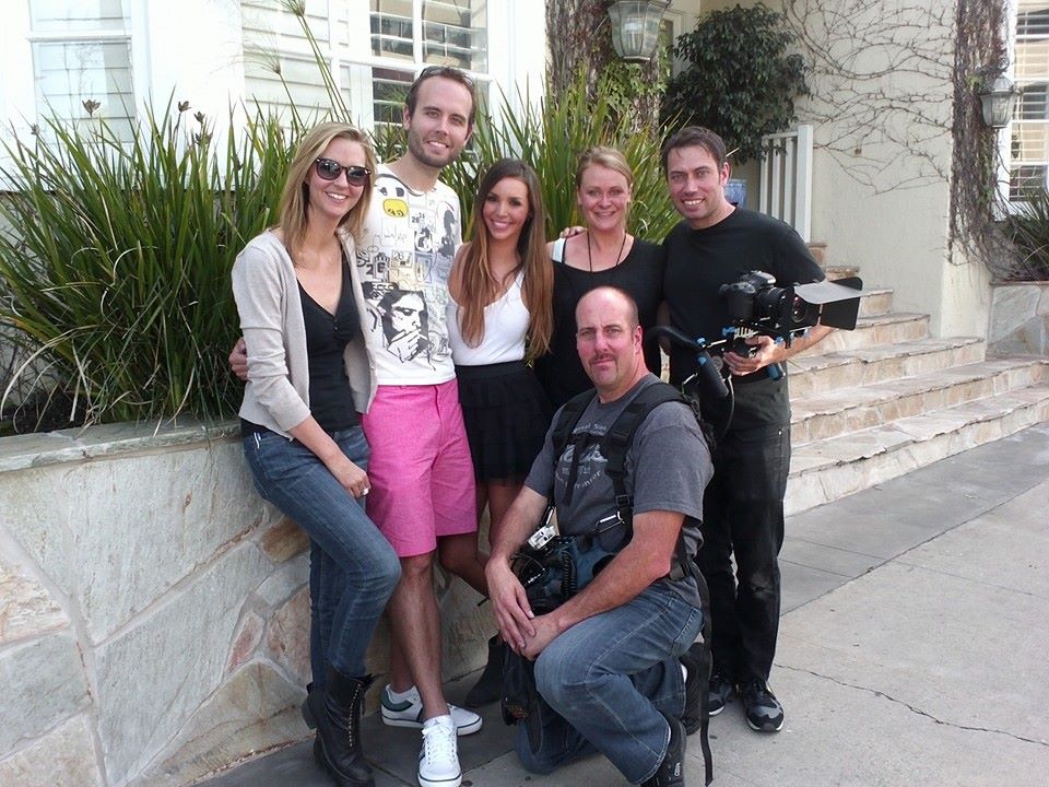 Tristan Creeley on set of Reality TV Awards Promos with Scheana Marie of Vanderpump Rules, Alisha Norris, Andrew Ward, Kristen Moss, and Paul Wustrack.