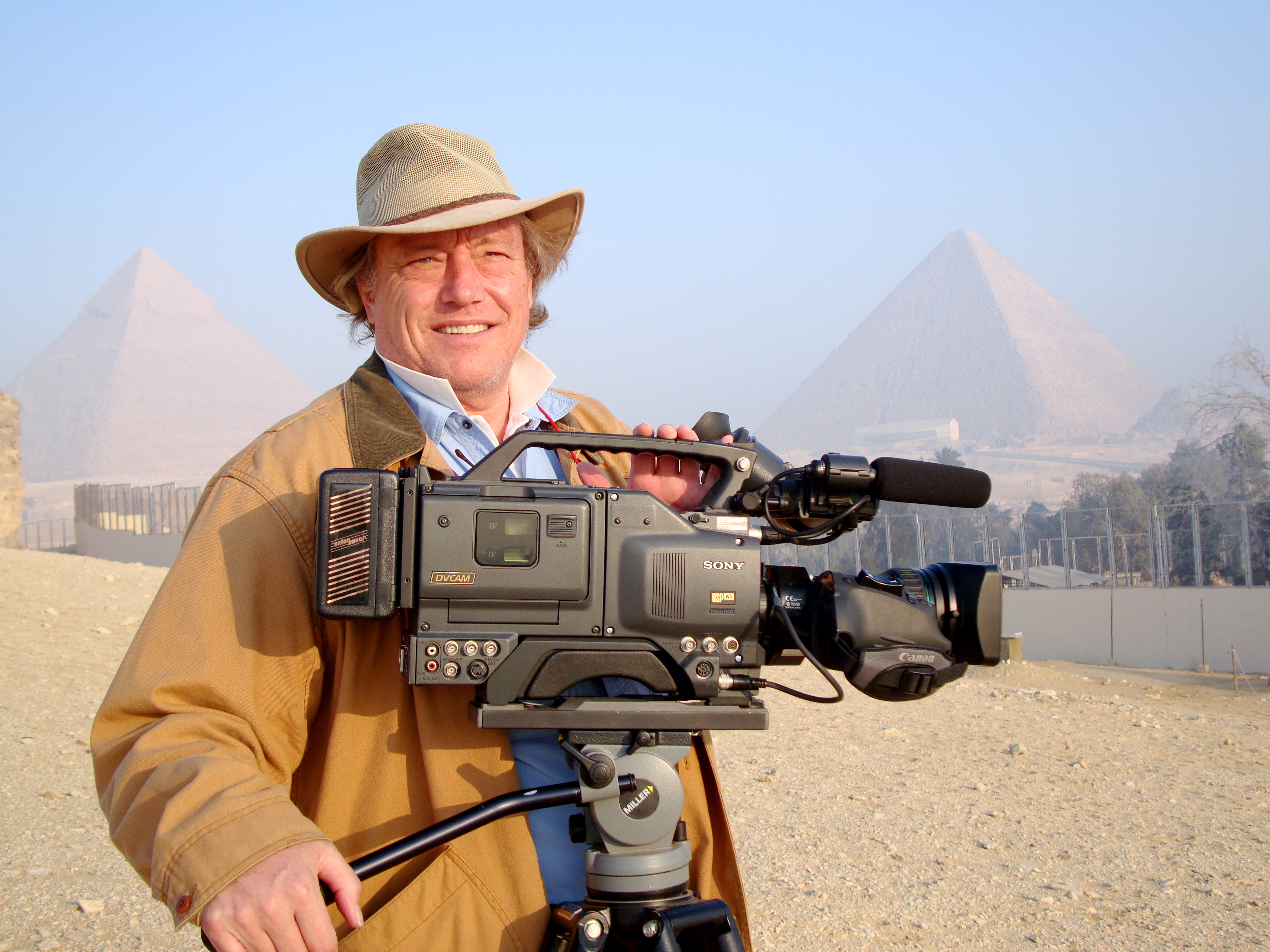 Mark Muheim on location at the Giza Plateau