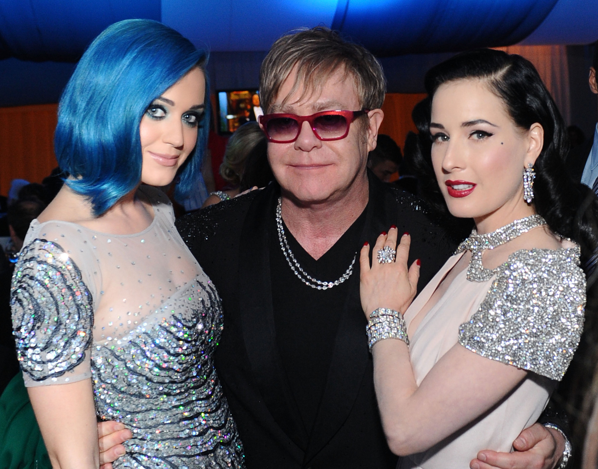 Elton John, Dita Von Teese and Katy Perry