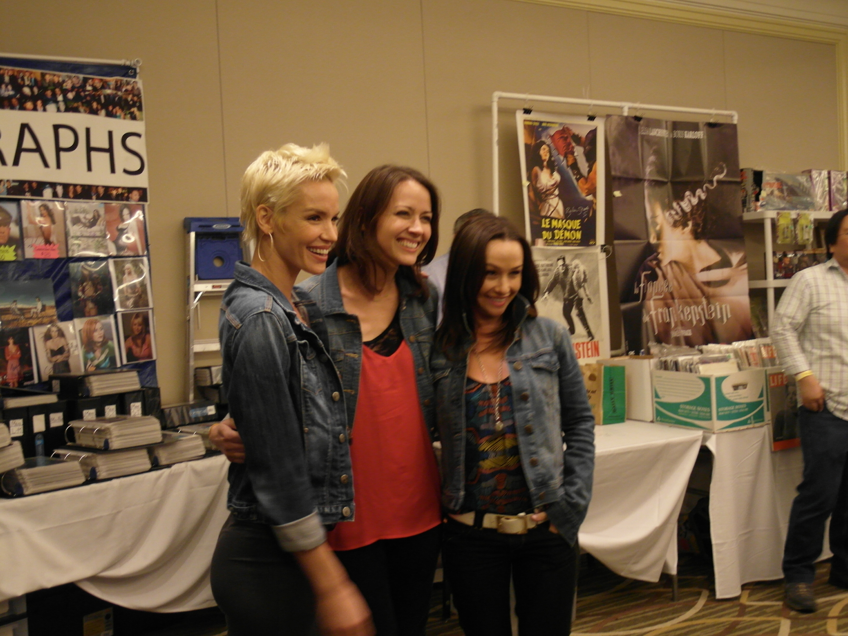 Actress Ashley Scott, actress Amy Acker and actress Danielle Harris attend The Hollywood Show held at Westin LAX Hotel on April 20, 2013 in Los Angeles, California.