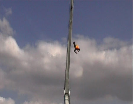 Zeljko Bozic Hi fall (150 feet - 50 m) on Moscow International Stunt Festival 2004.