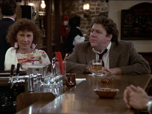 Still of George Wendt and Rhea Perlman in Cheers (1982)