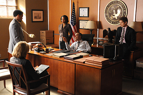 Still of Christine Baranski, Matt Czuchry, Anika Noni Rose, Titus Welliver and Michael Ealy in The Good Wife (2009)