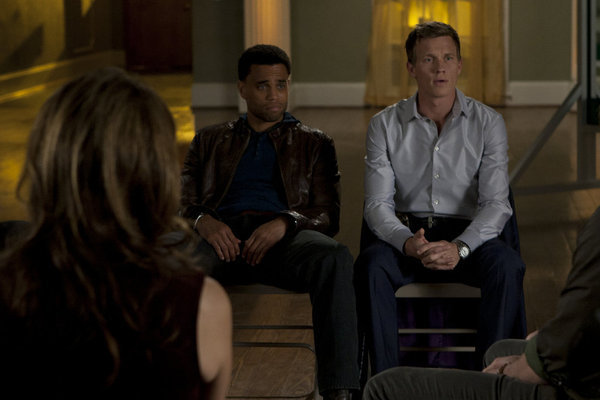 Still of Sonya Walger, Michael Ealy, Warren Kole and Emma Ryan in Common Law (2012)