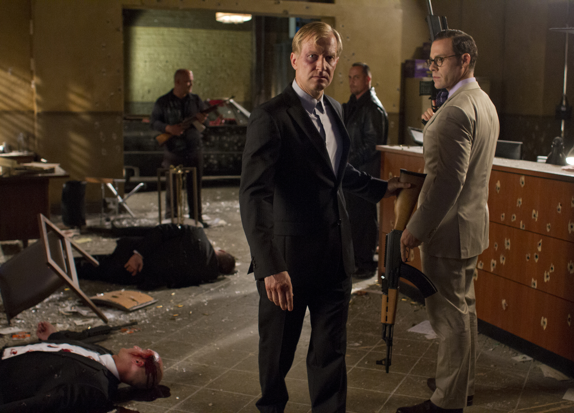 Still of Ulrich Thomsen and Matthew Rauch in Banshee (2013)