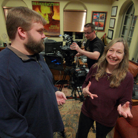 Donna Davies with Walking Dead Comic Book Creator Robert Kirkman