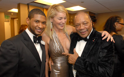 Sharon Stone, Quincy Jones and Usher Raymond