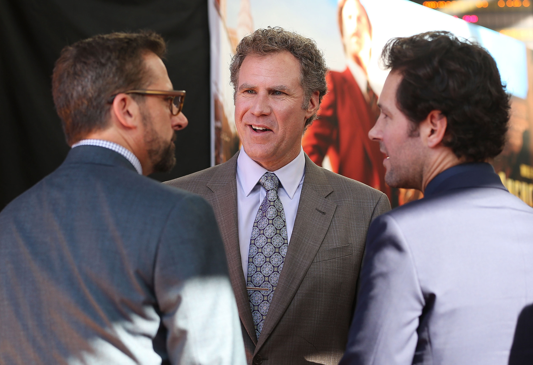Will Ferrell, Steve Carell and Paul Rudd at event of Anchorman 2: The Legend Continues (2013)