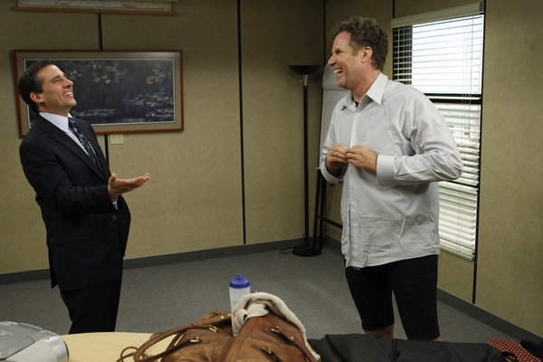 Still of Will Ferrell and Steve Carell in The Office (2005)