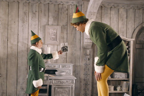 Still of Will Ferrell and Bob Newhart in Elf (2003)