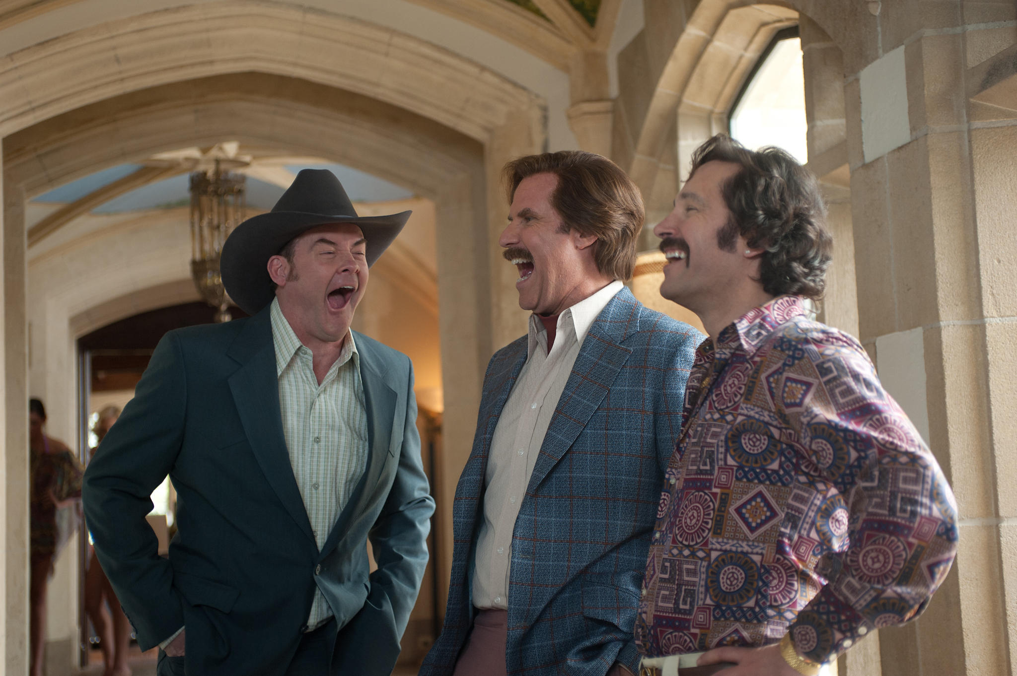 Still of Will Ferrell, David Koechner and Paul Rudd in Anchorman 2: The Legend Continues (2013)