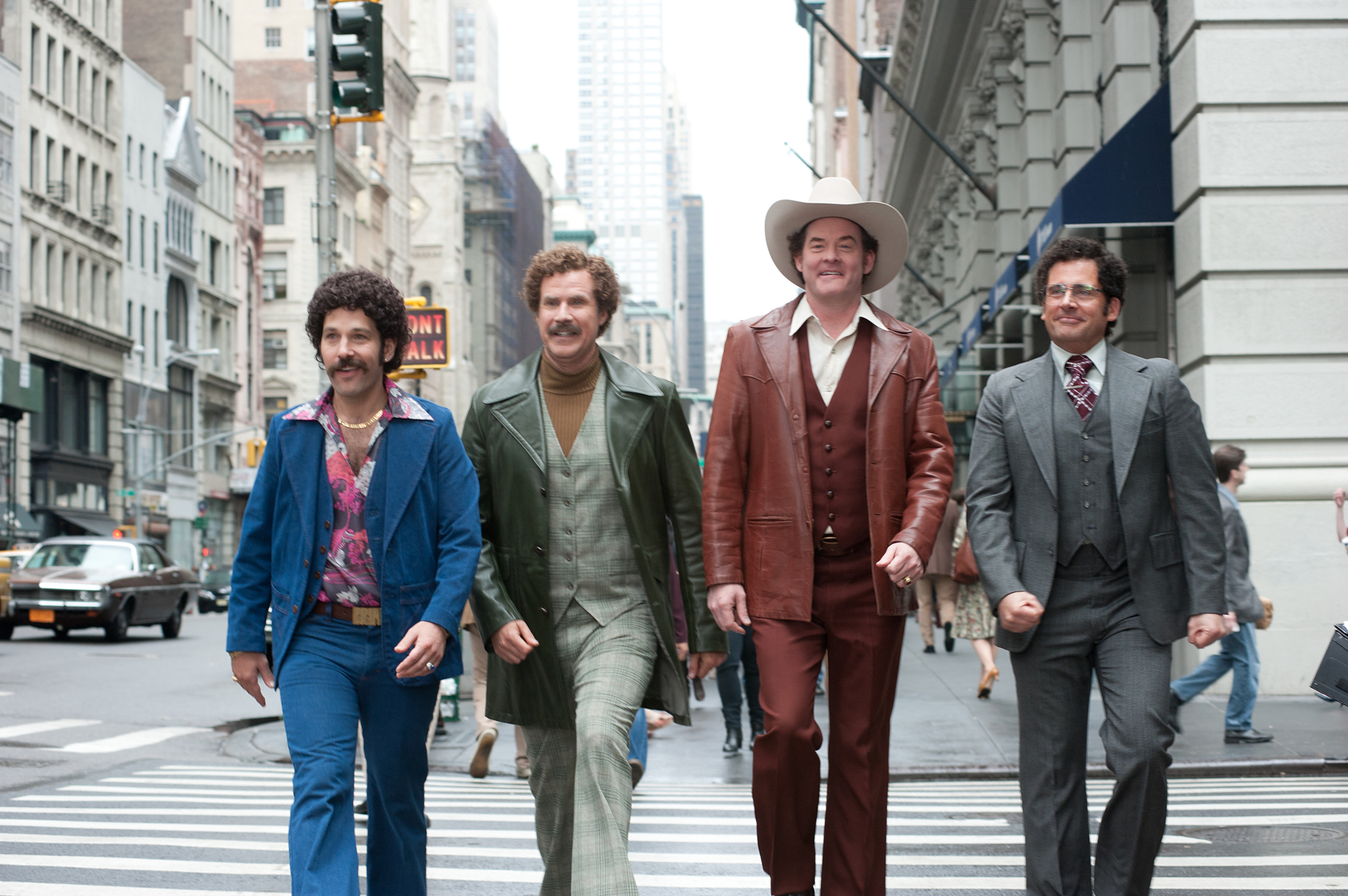 Still of Will Ferrell, Steve Carell, David Koechner and Paul Rudd in Anchorman 2: The Legend Continues (2013)