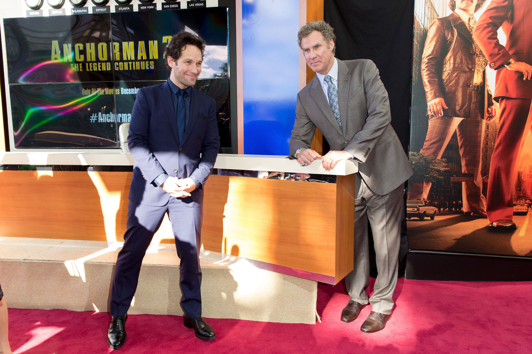 Will Ferrell and Paul Rudd at event of Anchorman 2: The Legend Continues (2013)