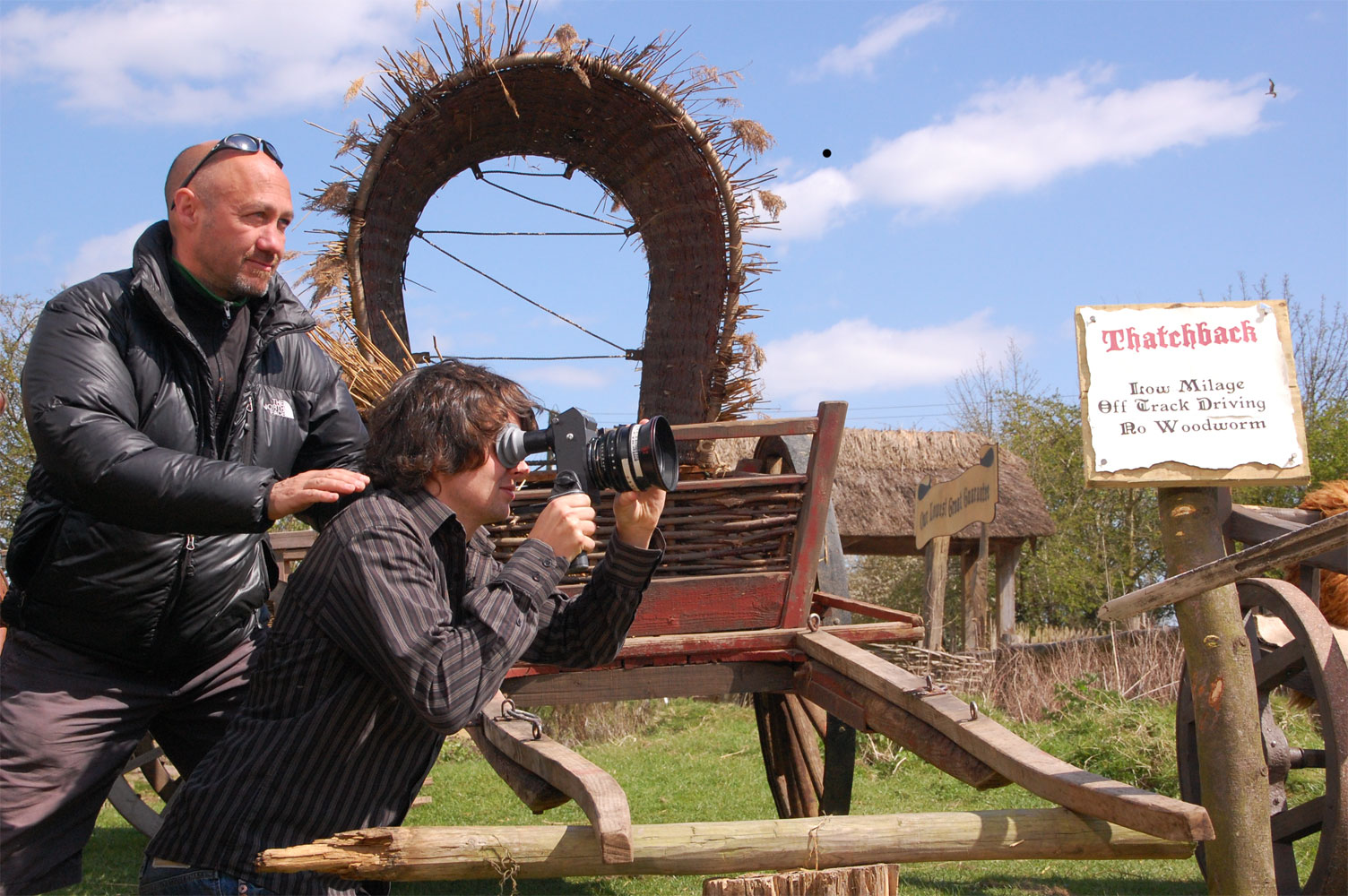 Lining up a shot with director of photography Michael Costelloe