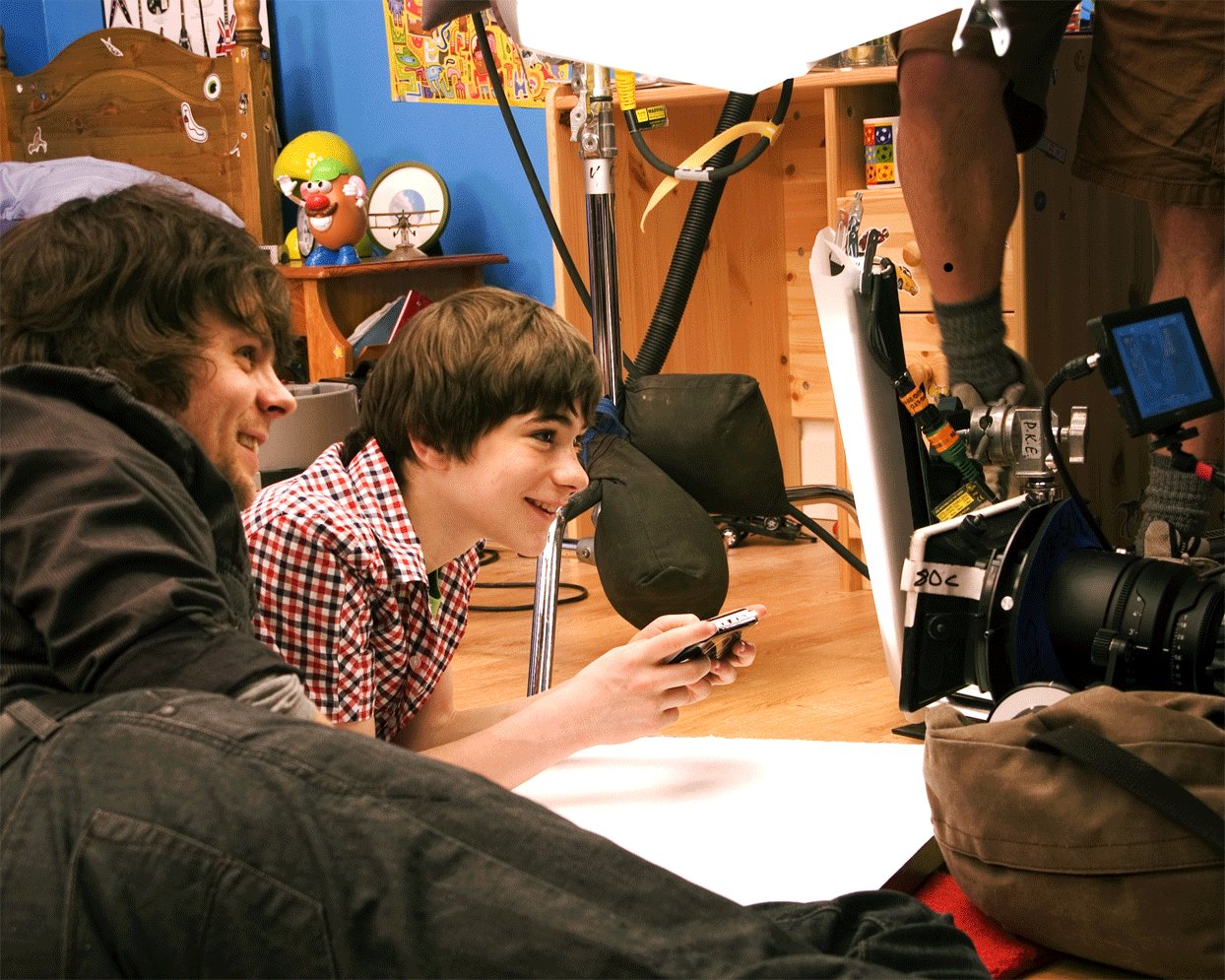 Directing a young actor for the Sony PSP commercial for Toy Story 3