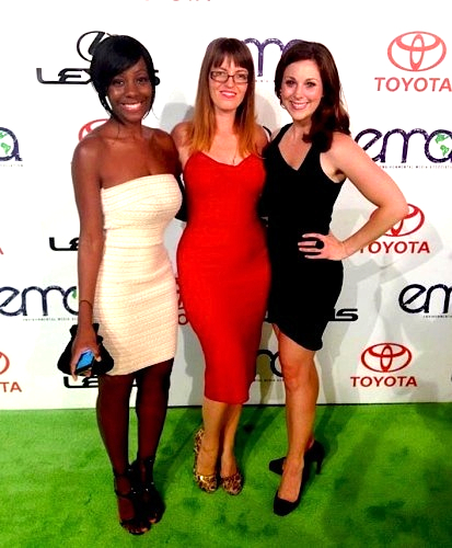 Environmental Media Association Awards with Samata Angel of Red Carpet Green Dress and Beth Doane of Coco Eco Magazine