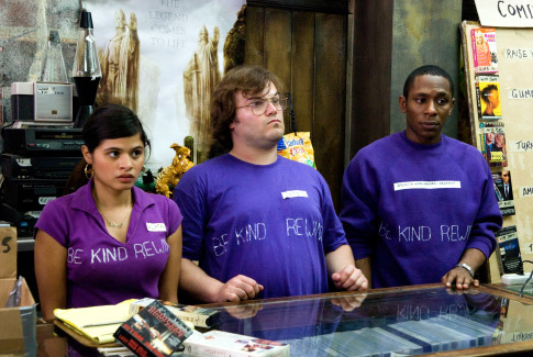 Still of Yasiin Bey, Jack Black and Melonie Diaz in Be Kind Rewind (2008)