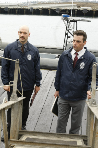 Still of Skeet Ulrich and Corey Stoll in Law & Order: Los Angeles (2010)