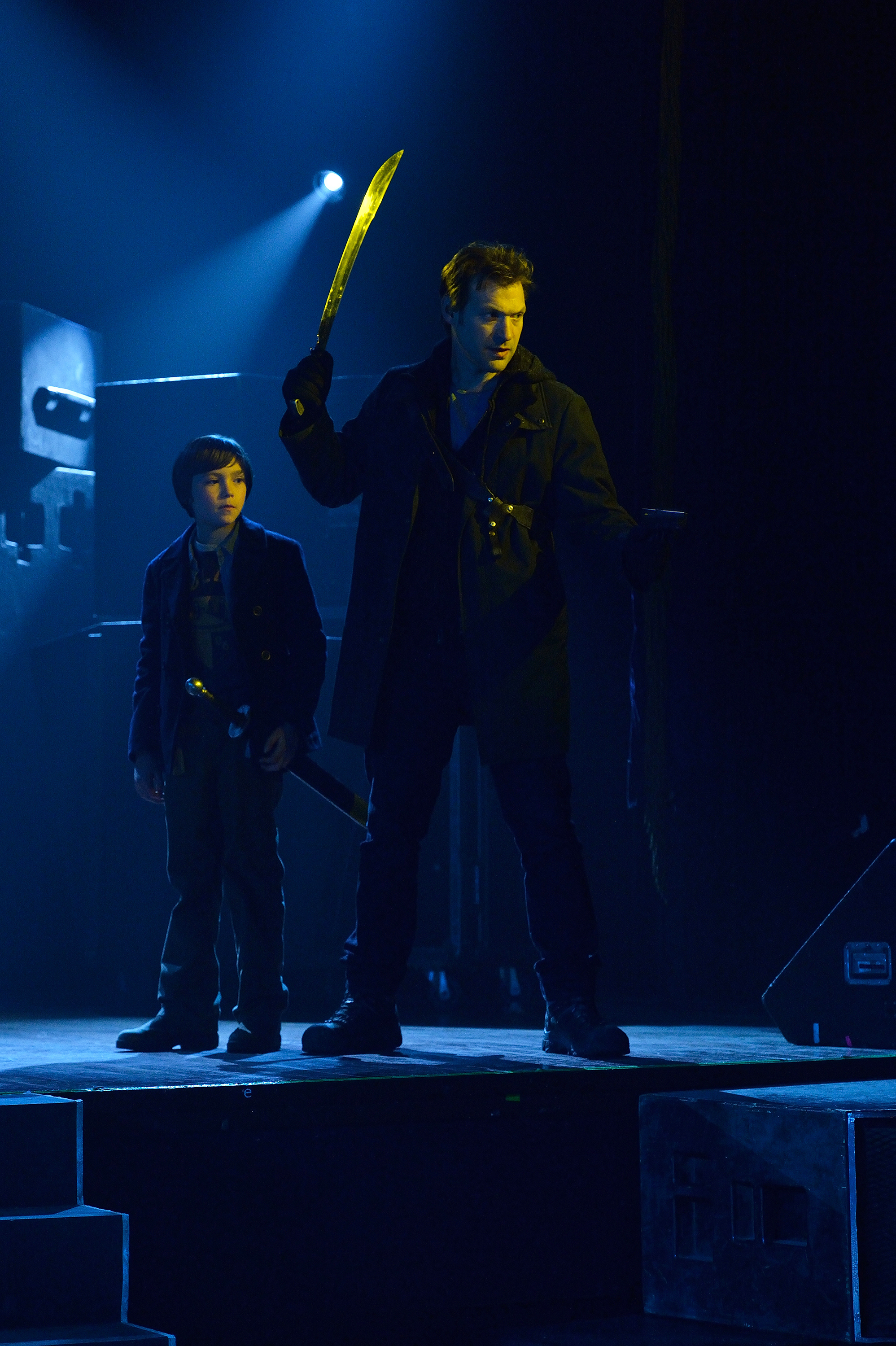 Still of Corey Stoll and Ben Hyland in The Strain (2014)