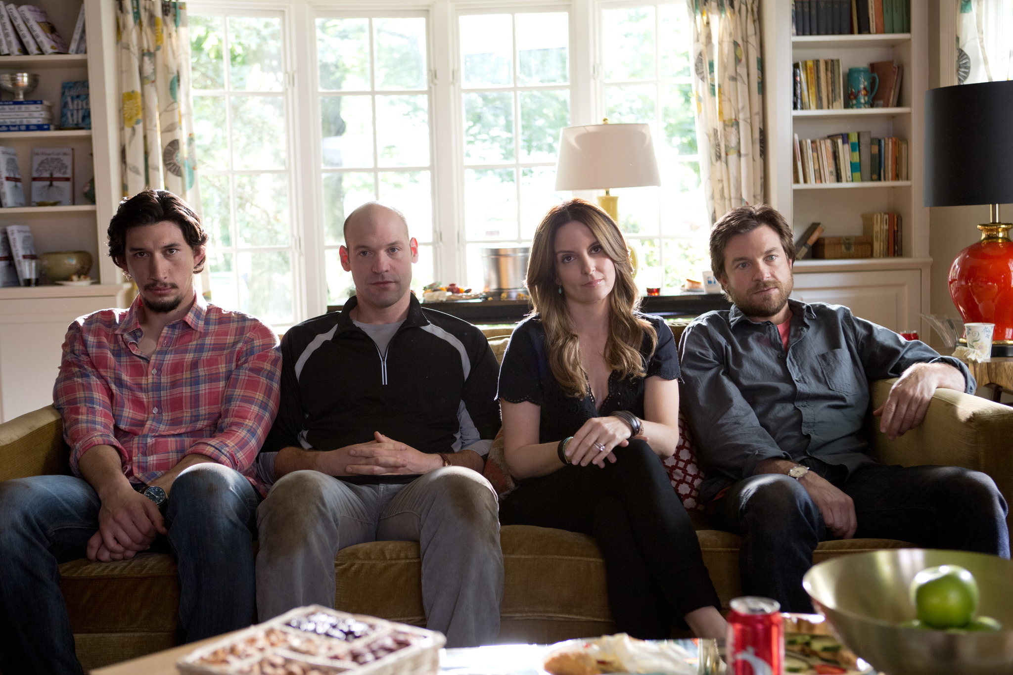 Still of Jason Bateman, Tina Fey, Corey Stoll and Adam Driver in This Is Where I Leave You (2014)
