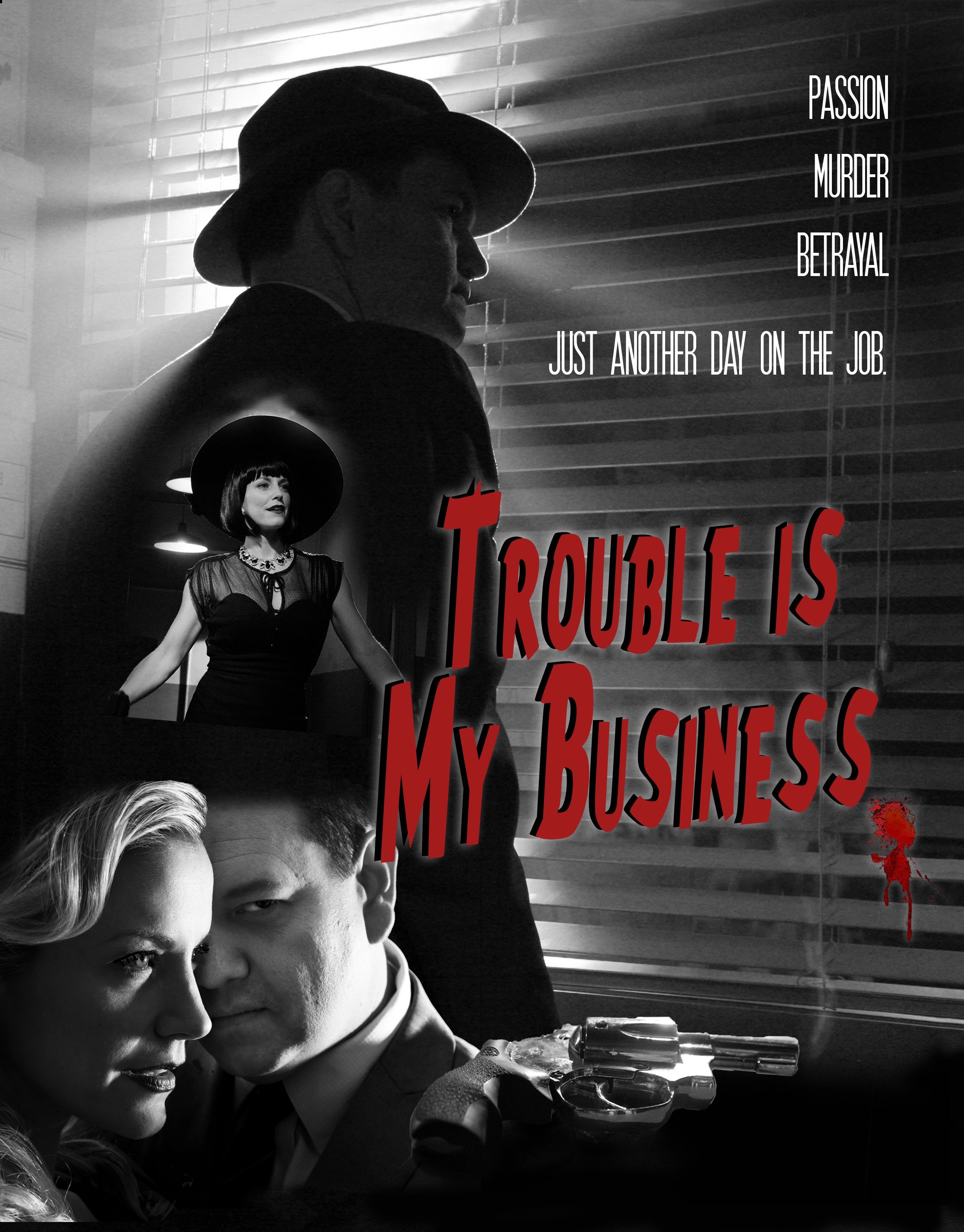 Brittney Powell and Tom Konkle in Trouble Is My Business