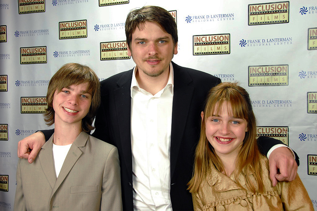 Tyler Norman with young actors Dalton O'Dell and Christina Gabrielle at the Los Angeles premiere of 