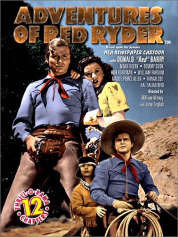 Vivian Austin, Don 'Red' Barry and Tommy Cook in Adventures of Red Ryder (1940)