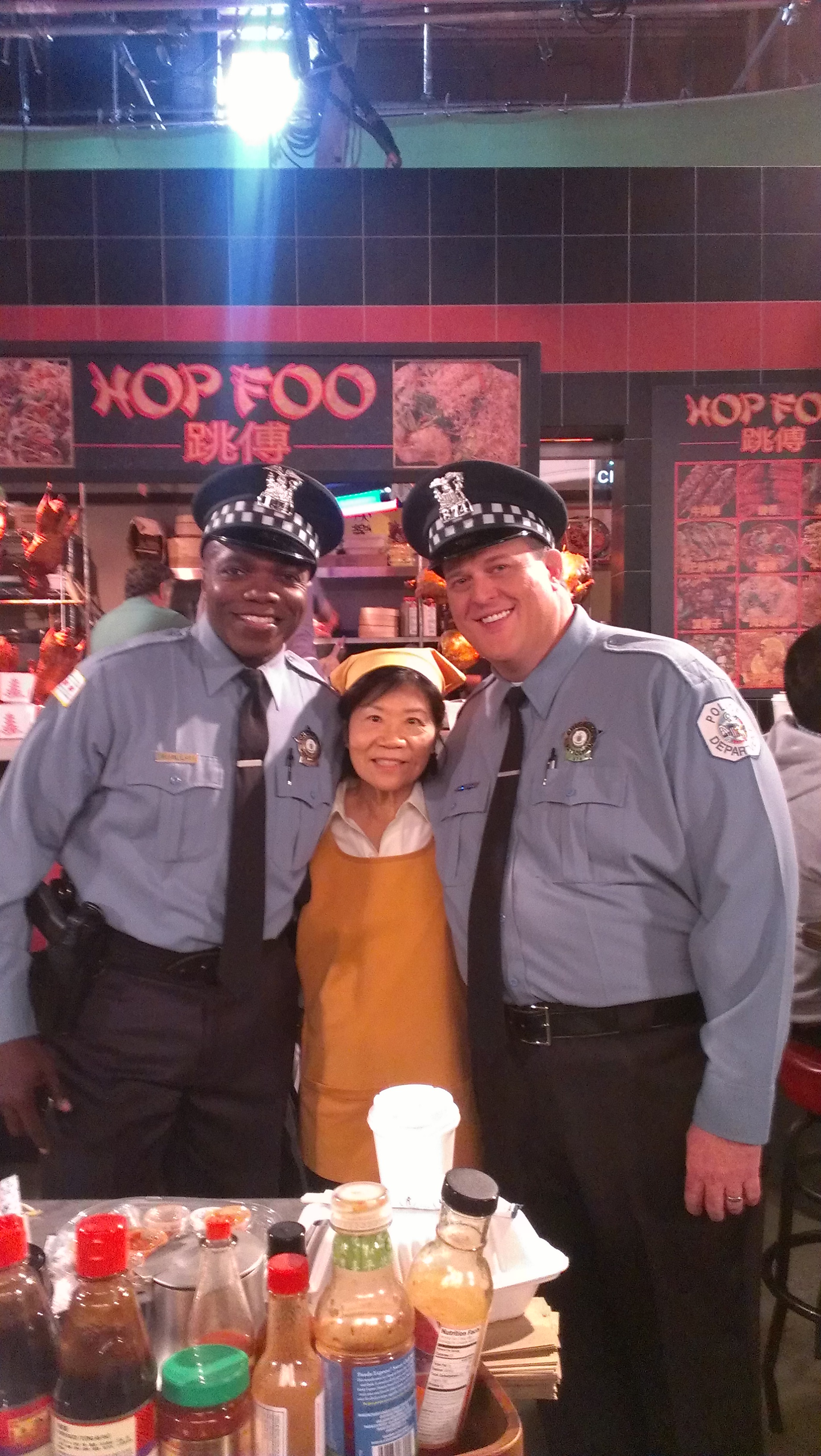 Cici Lau with Billy Gardell and Reno Wilson