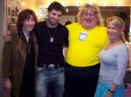 Mr. Evgeny Afineevsky with Ms. Lily Tomlin, Bruce Vilanch and Ms. Bette Midler behind the scenes of the musical 