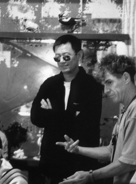 Wong Kar-Wai on the set with co-cinematographer Christopher Doyle