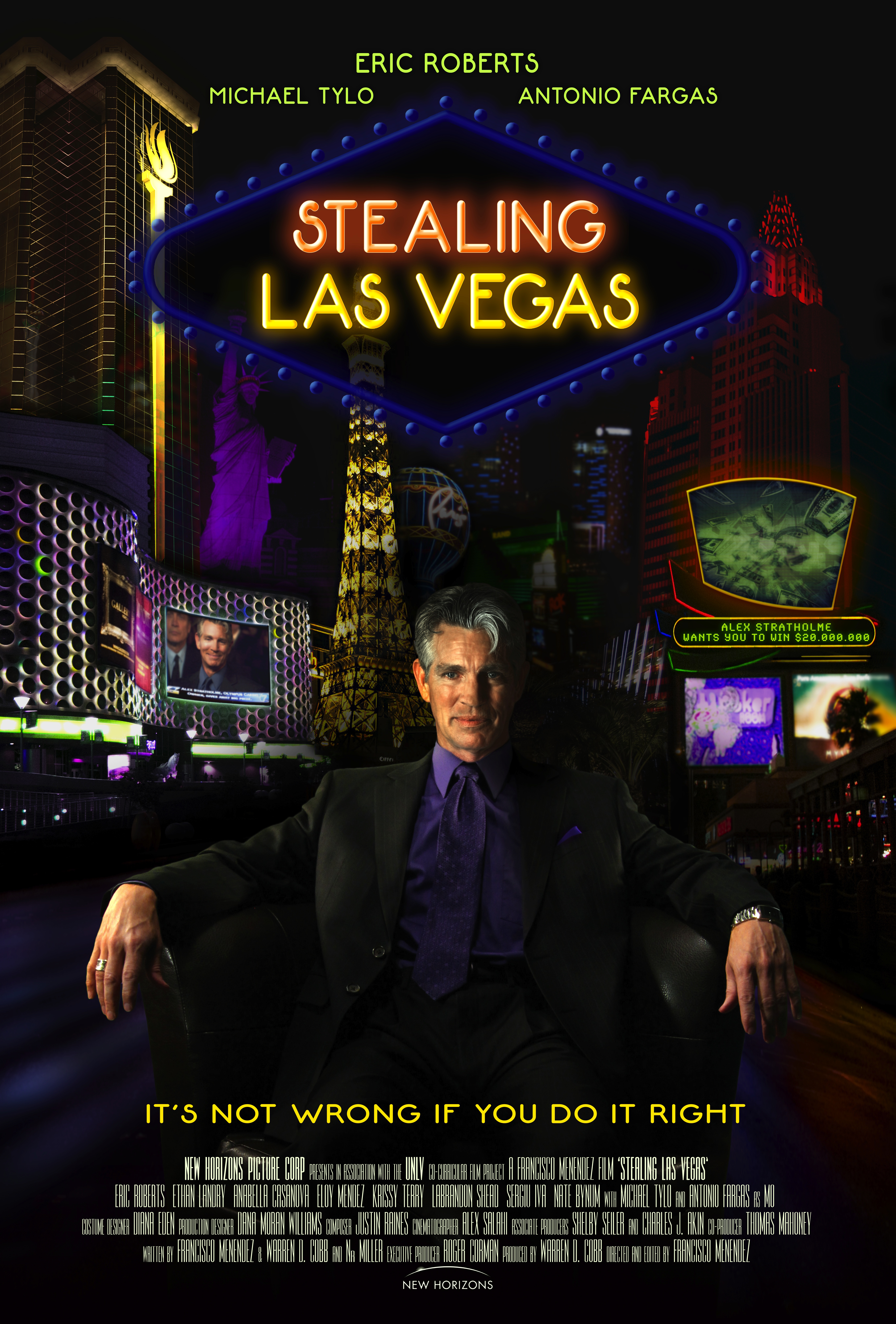 Stealing Las Vegas Cannes 2013 poster featuring Eric Roberts as Casino Mogul Alex Stratholme