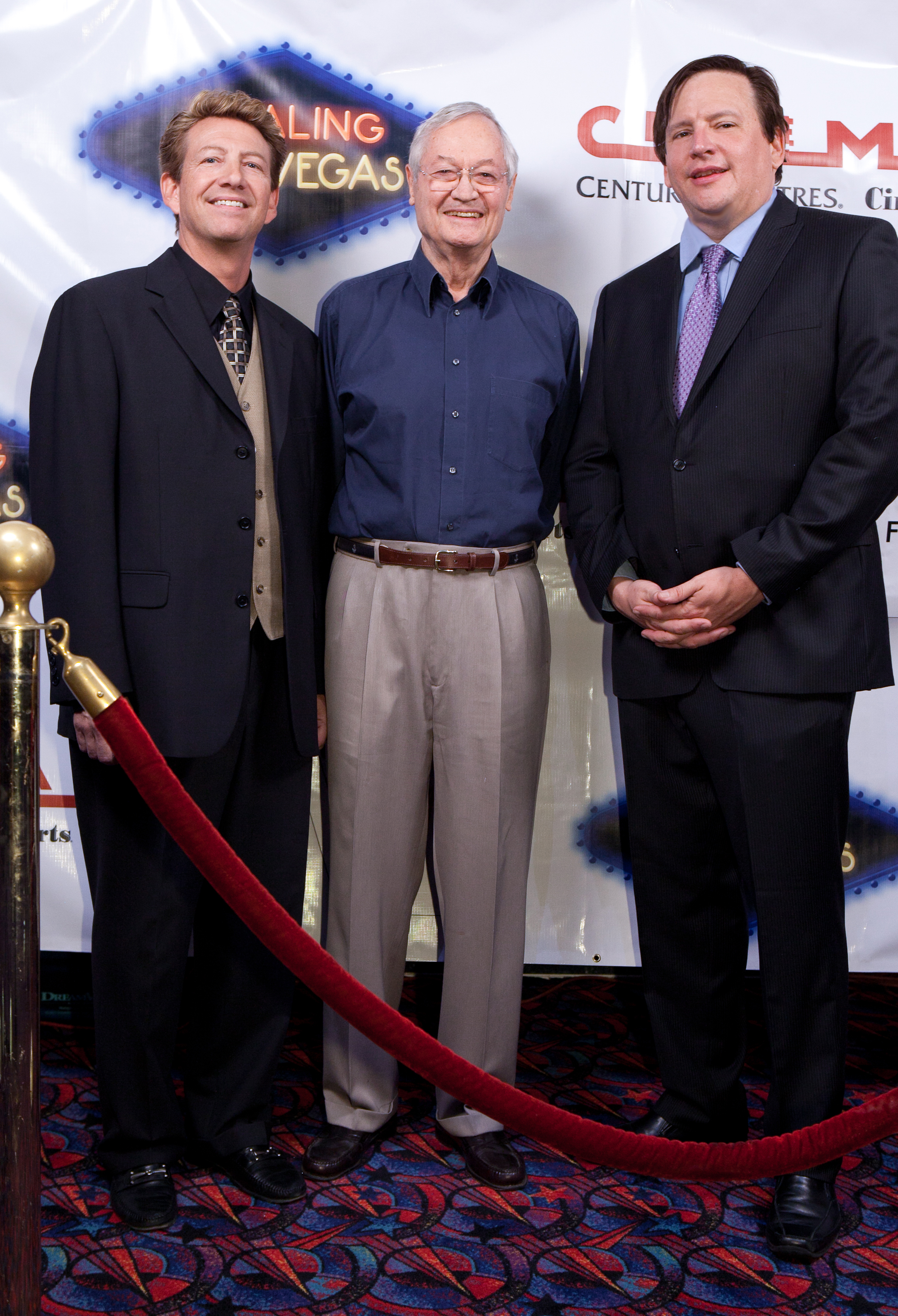 Francisco Menendez with Warren D. Cobb and Roger Corman Stealing Las Vegas Opening Night Vegas Film Fest