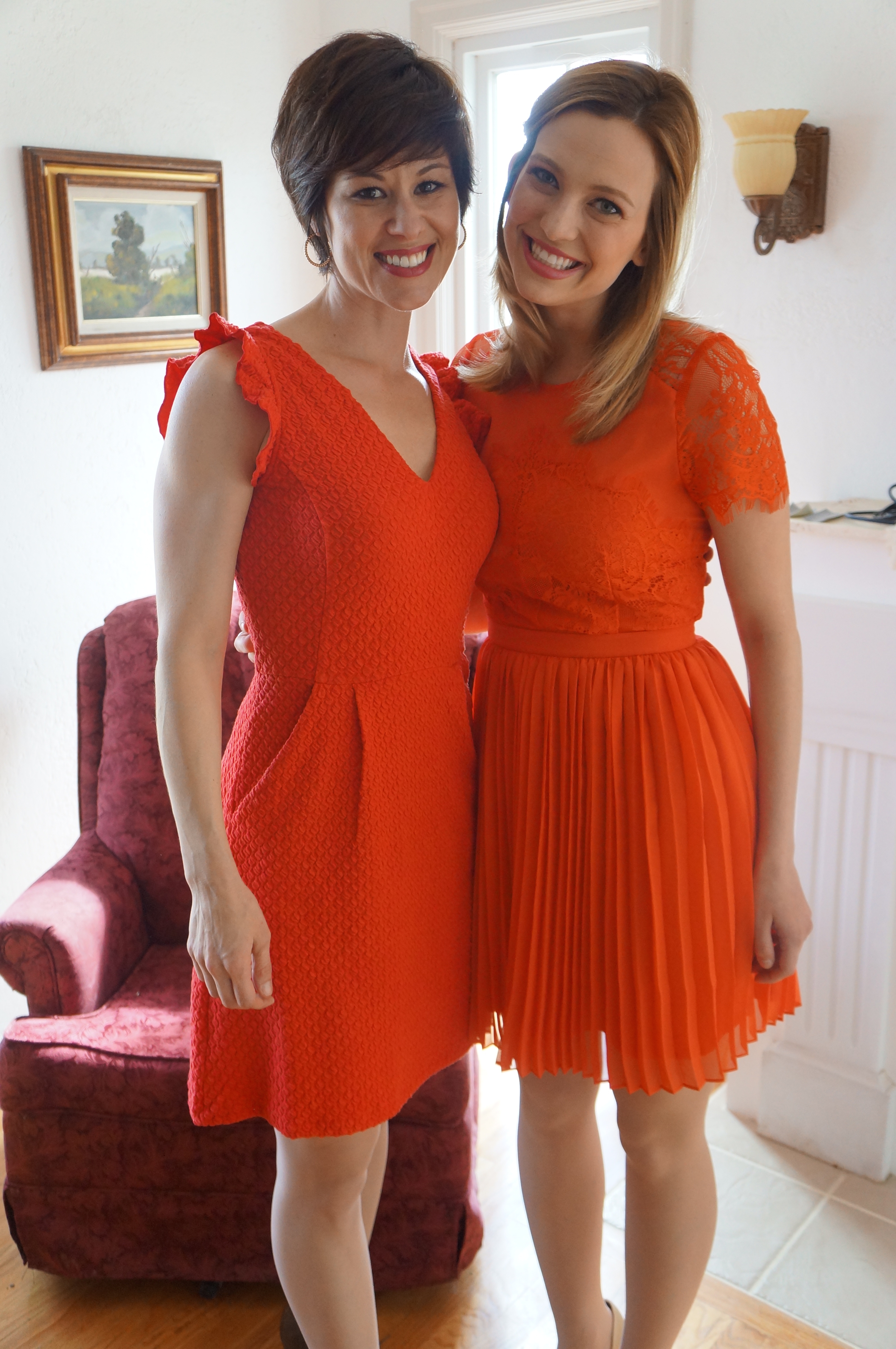 Actress Jensen Higley and Gia Franzia before a charity event for The Writer's Ghost.