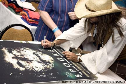 Christopher Saint Booth (as seen on SyFy) Saint signing autographs.