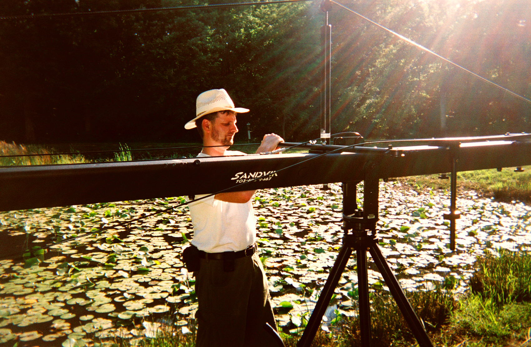 National Wildlife Federation shoot. Setting up my 30 Foot Jimmy Jib crane by a pond near Manassas, VA.