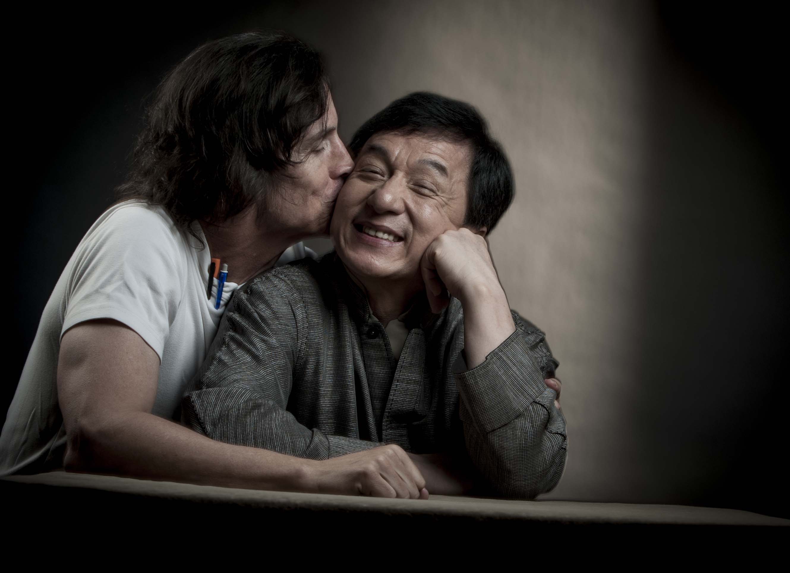 Director Kevin Donovan and Jackie Chan.