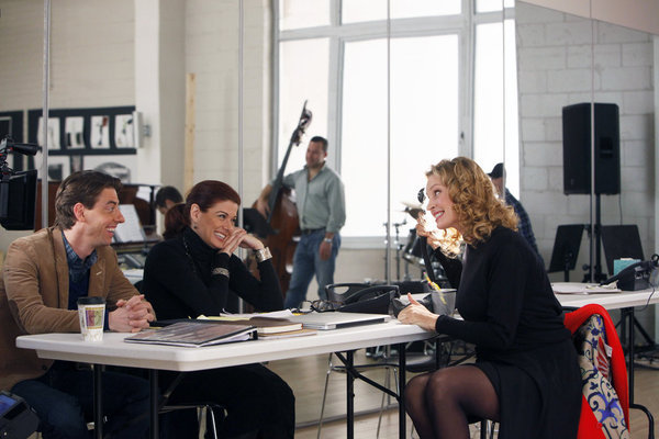 Still of Uma Thurman, Debra Messing and Christian Borle in Smash (2012)