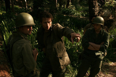 Directing fellow cast members in the 2005 WWII Short Film 