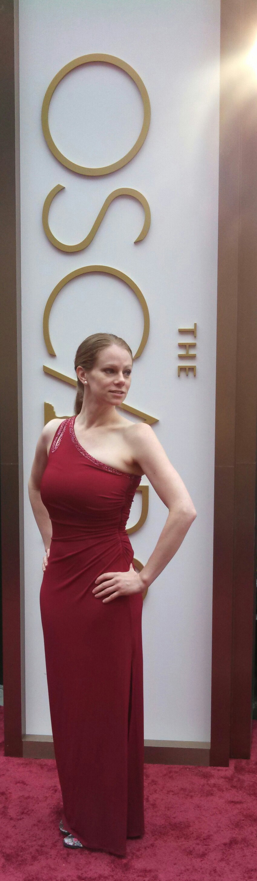 Rachel Zake arrives at the 2014 Academy Awards