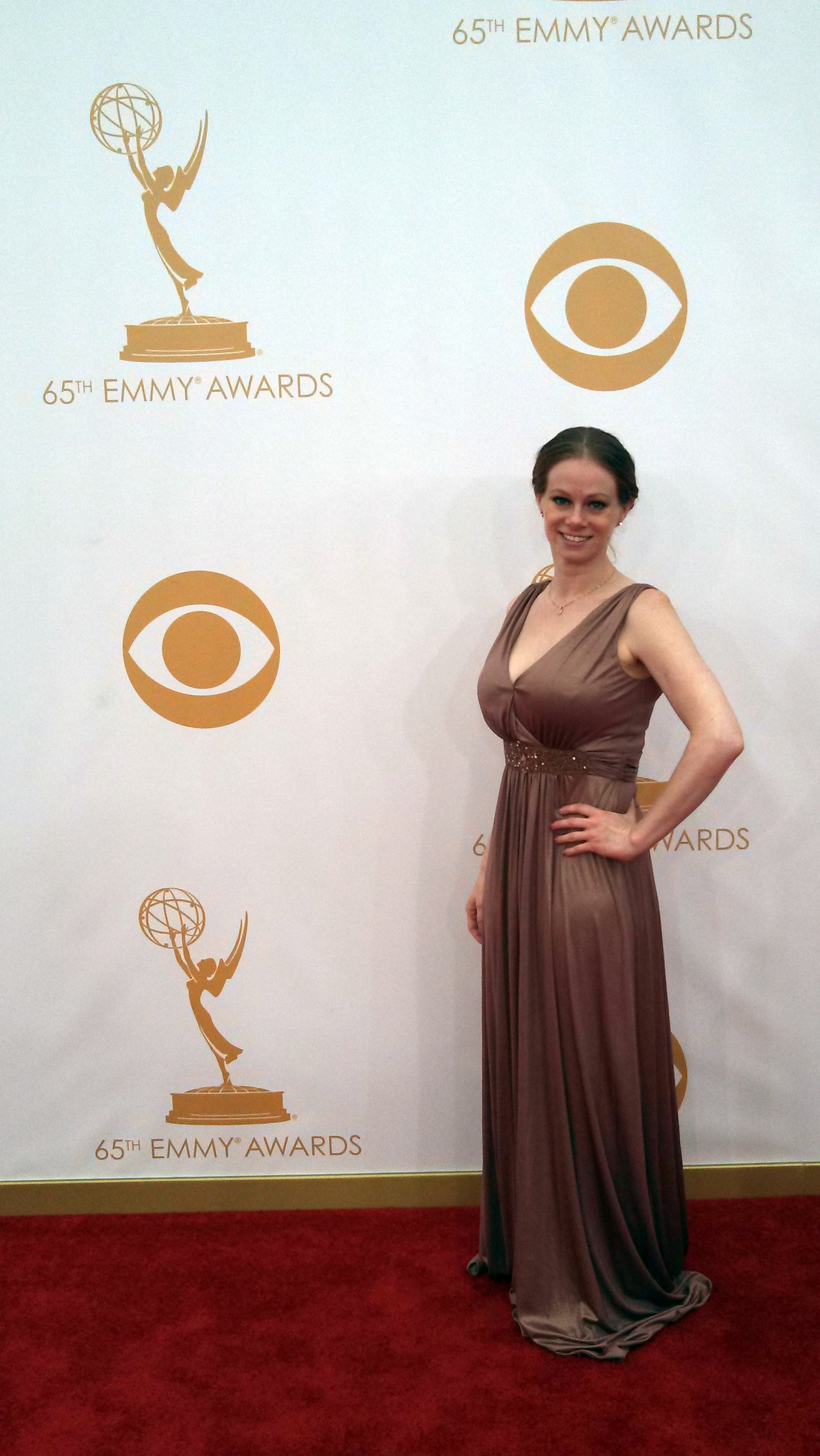 Rachel Zake arrives at the 2013 Emmy Awards