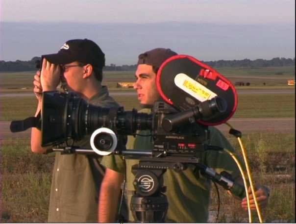 Director Michael B. Chait (right) and AC Nick Smeloff, Jr. (left), filming 