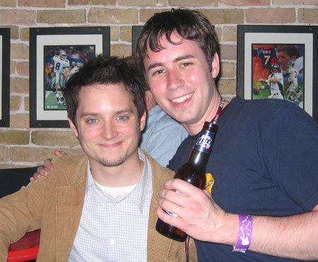 Elijah Wood with Tom Fulp at the Hooligans premiere party.