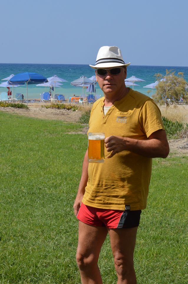 Cold beer hot day cool beach (Crete, that is)